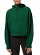 Womens Fashion Half Zip Hooodies Casual Lined Collar Crop Fall Hooded