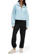 Womens Sweatshirts Fleece Lined 1/2 Zipper Collar Pullover Sweatshirts Long Sleeve Crop Tops