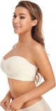 Women's strapless bra with anti-skid silicone pad, bra without steel ring