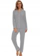 Button up Pajamas for Women, Long Sleeve Sleepwear Soft Loungewear